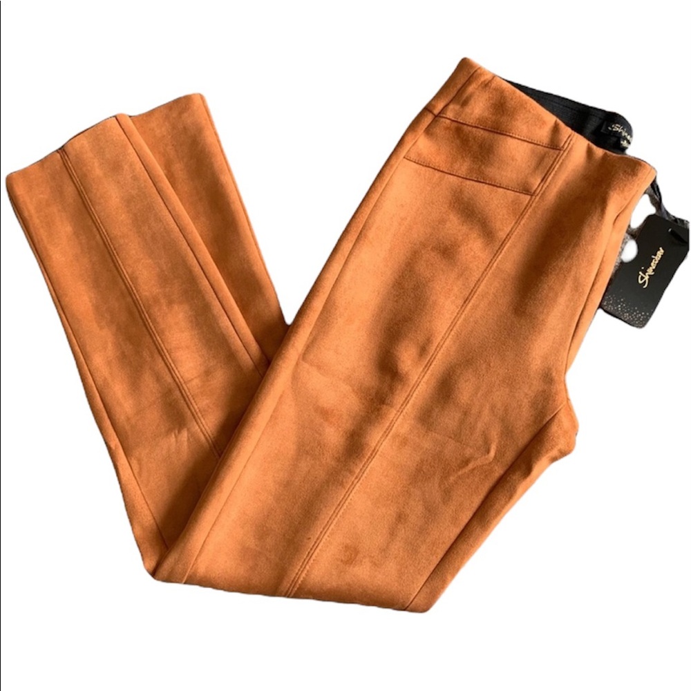 NWT! Fashion Nova Faux Suede Cognac Colored Pants